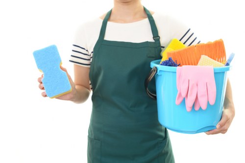 Technician performing upholstery cleaning on a sofa
