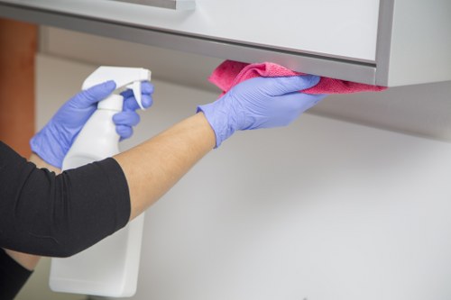 Professional cleaner completing a one off cleaning job in London